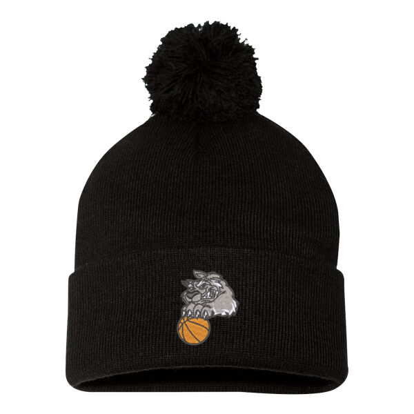 12" Pom-Pom Cuffed Beanie (Embroidered Logo) Thumbnail